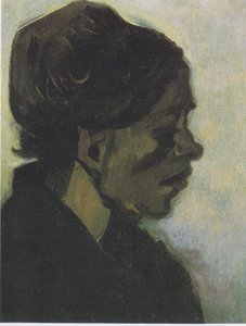 暗いフードのバーバン女性農家の頭 作： Vincent van Gogh